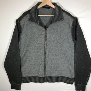 Calvin Klein Jeans Men's XL Gray Full Zip Long Sleeve Cardigan Sweater